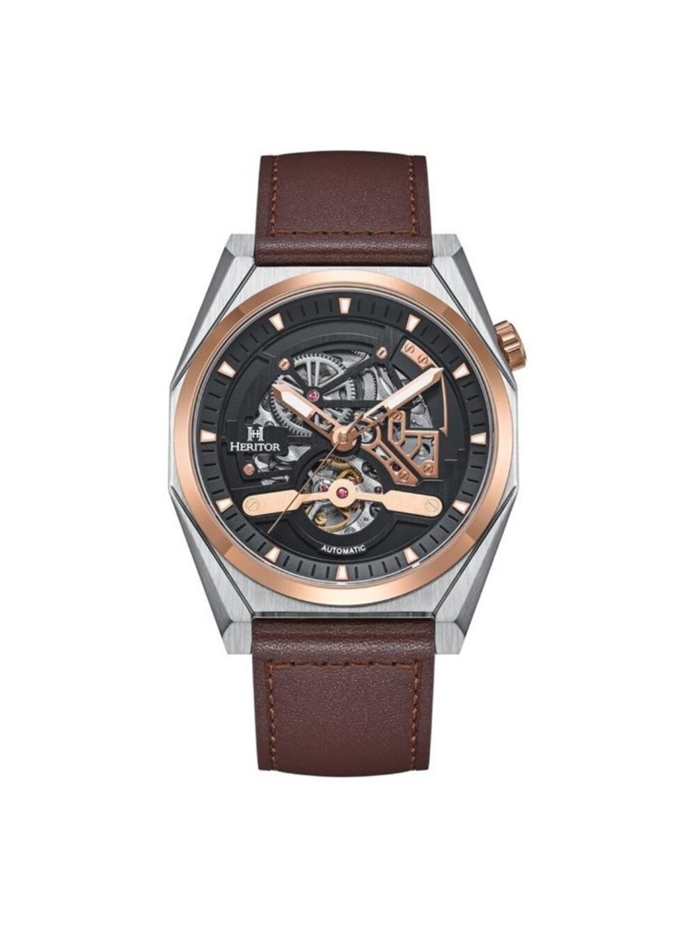 NWT Heritor Amadeus Automatic Black Dial Men's Watch